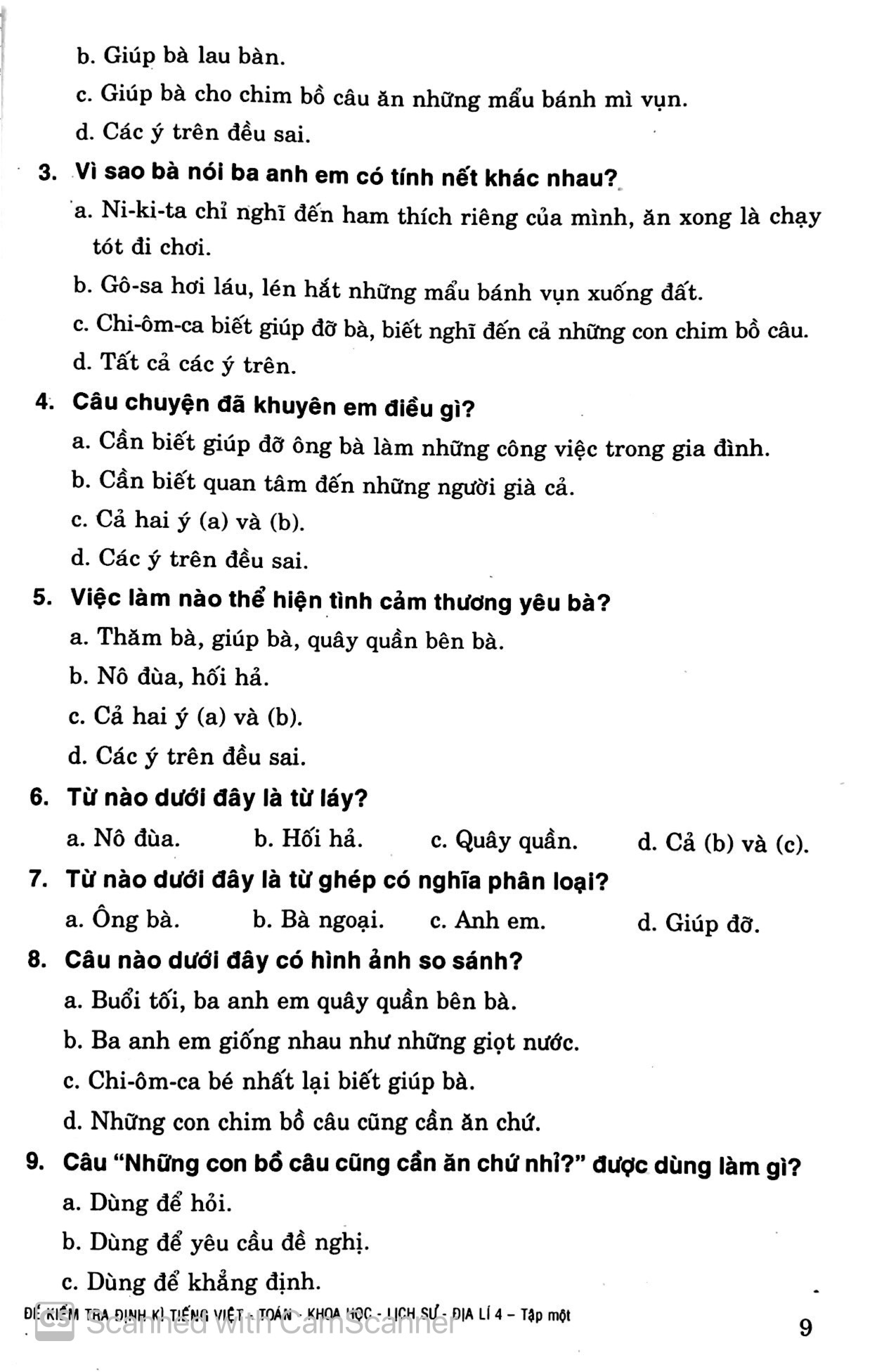 bộ đề kiểm tra định kỳ tiếng việt - toán- khoa học- lịch sử -địa lí 4 - tập 1 - Ảnh 7