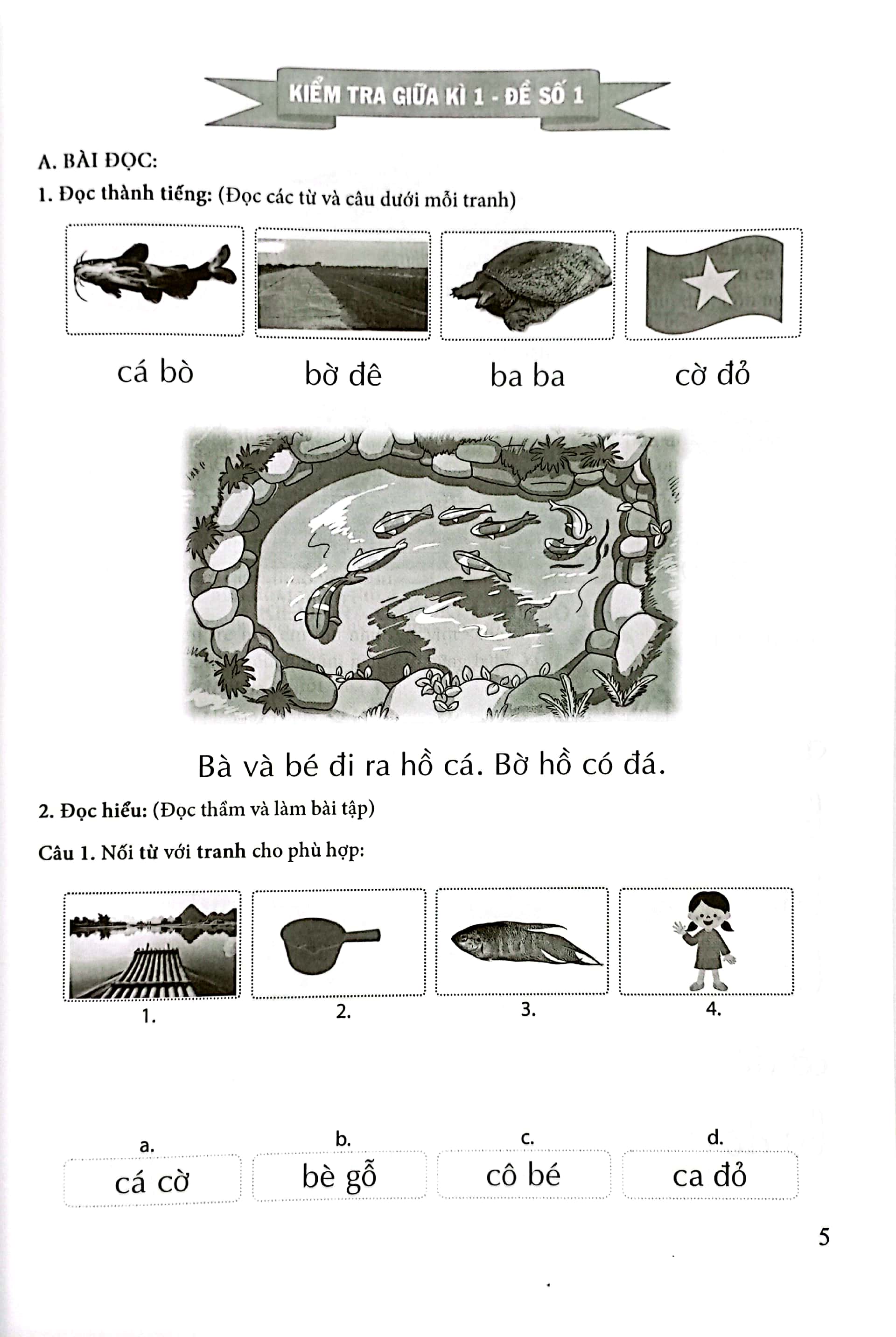 bộ đề kiểm tra môn tiếng việt lớp 1 (kn) - Ảnh 4