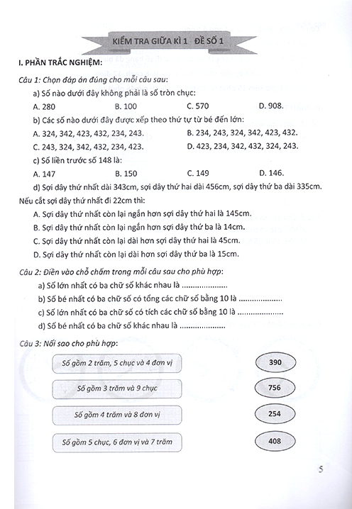 bộ đề kiểm tra môn toán - lớp 3 (chân trời) - Ảnh 3