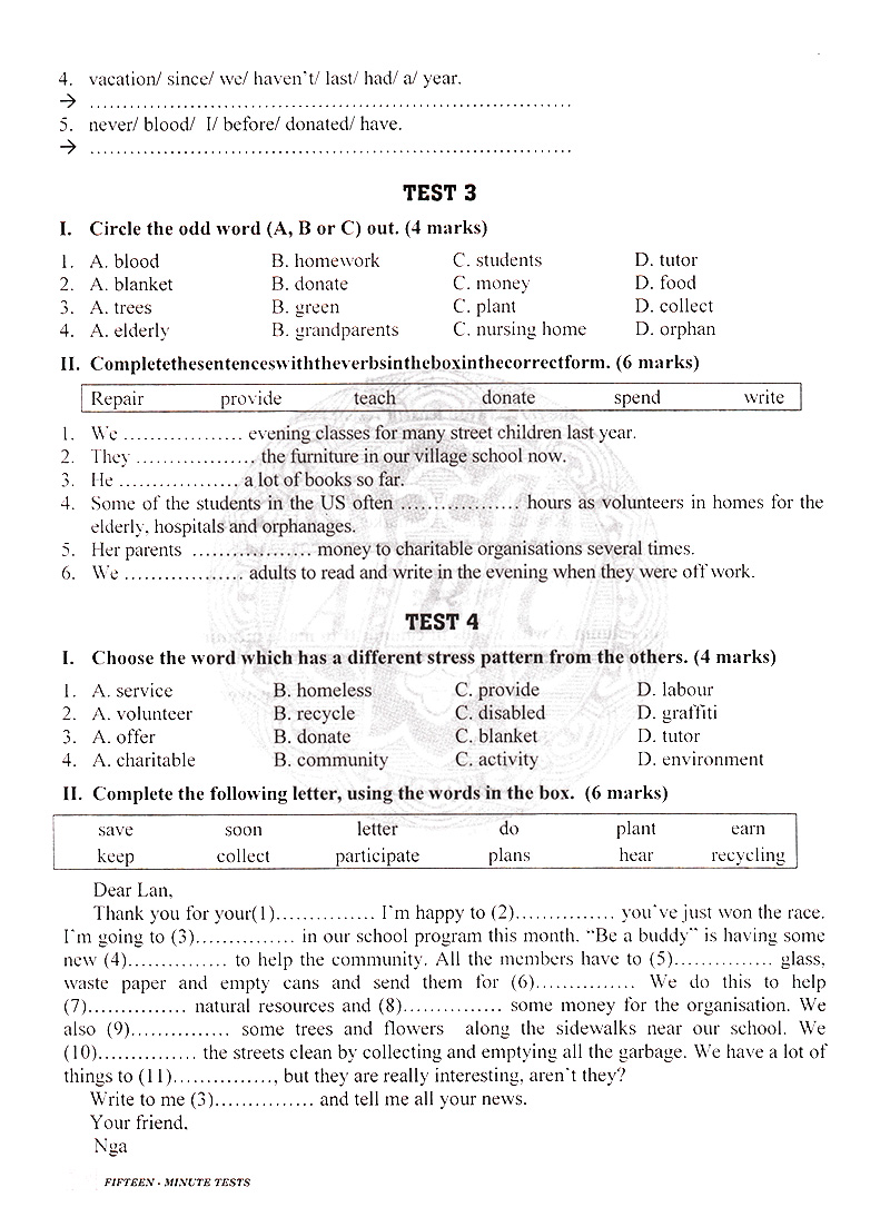 bộ đề kiểm tra tiếng anh 7 - Ảnh 10