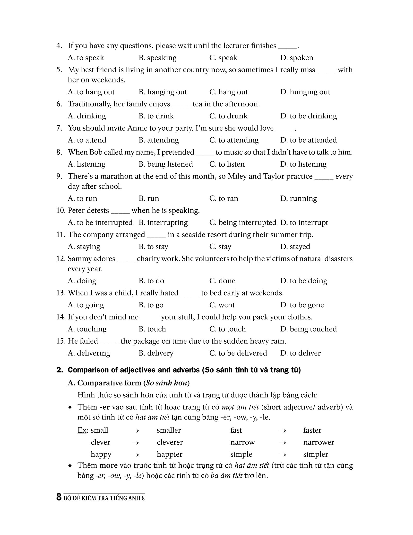 bộ đề kiểm tra tiếng anh 8 (chương trình thí điểm) - Ảnh 11