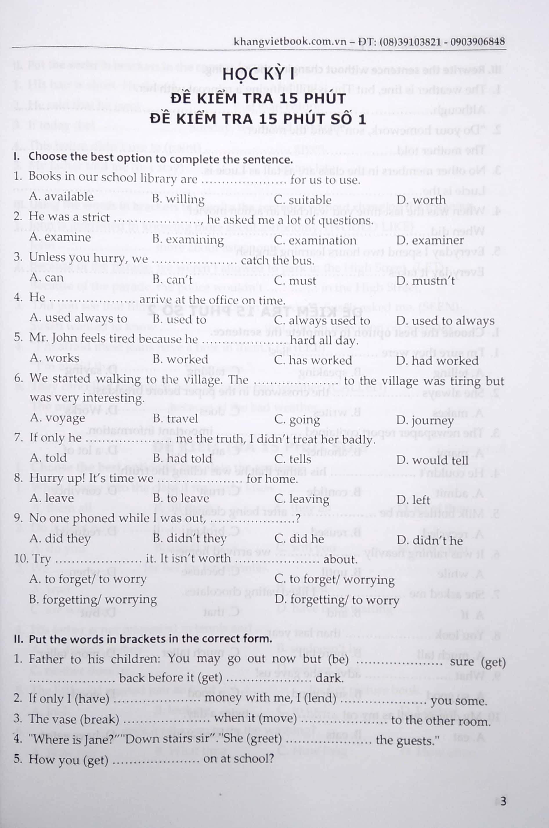 bộ đề kiểm tra tiếng anh 9 - Ảnh 5