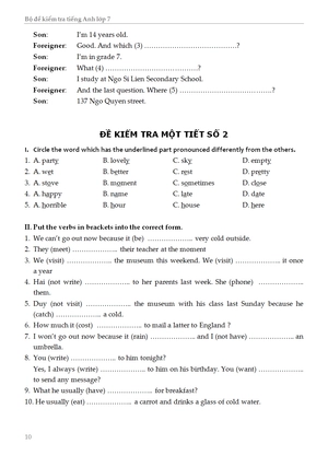 bộ đề kiểm tra tiếng anh - lớp 7 - Ảnh 11
