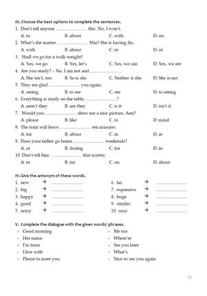 bộ đề kiểm tra tiếng anh - lớp 7 - Ảnh 12