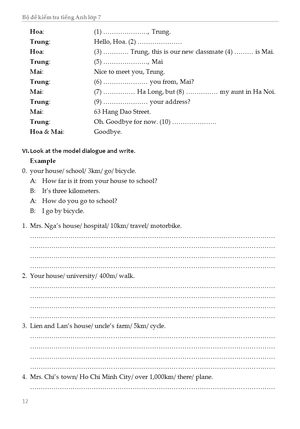 bộ đề kiểm tra tiếng anh - lớp 7 - Ảnh 13