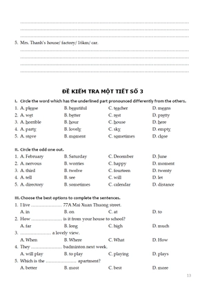 bộ đề kiểm tra tiếng anh - lớp 7 - Ảnh 14