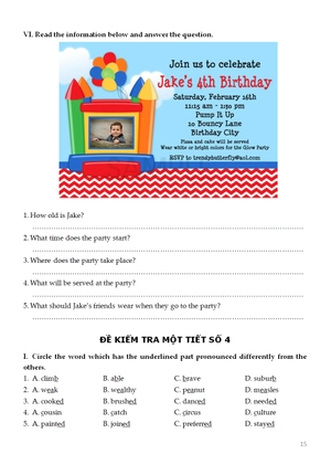 bộ đề kiểm tra tiếng anh - lớp 7 - Ảnh 16