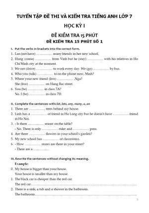 bộ đề kiểm tra tiếng anh - lớp 7 - Ảnh 4