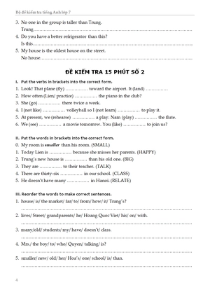 bộ đề kiểm tra tiếng anh - lớp 7 - Ảnh 5