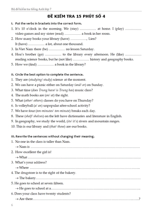 bộ đề kiểm tra tiếng anh - lớp 7 - Ảnh 7