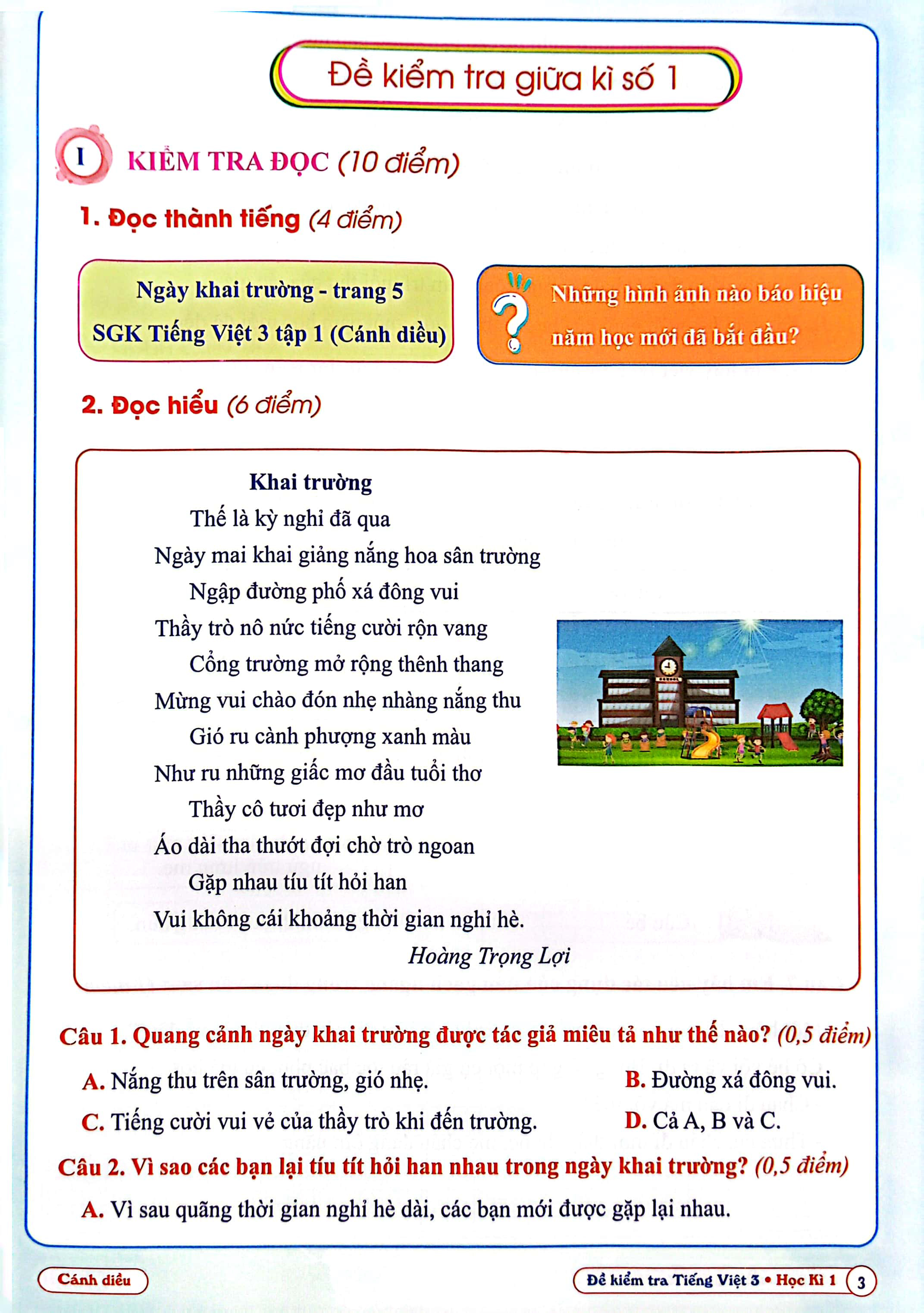 bộ đề kiểm tra tiếng việt 3 - học kì 1 (cánh diều) (2022) - Ảnh 4