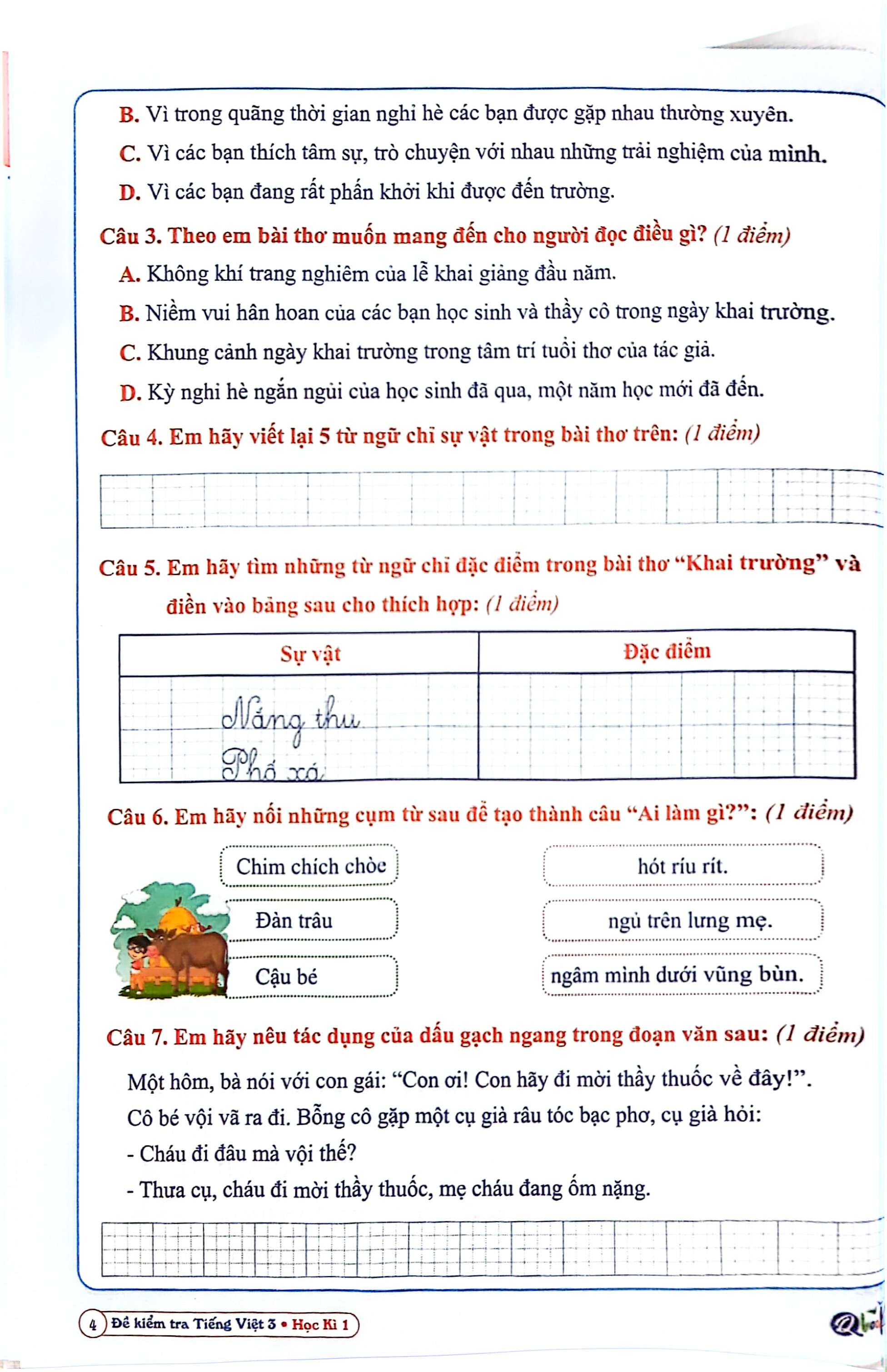 bộ đề kiểm tra tiếng việt 3 - học kì 1 (cánh diều) (2022) - Ảnh 5