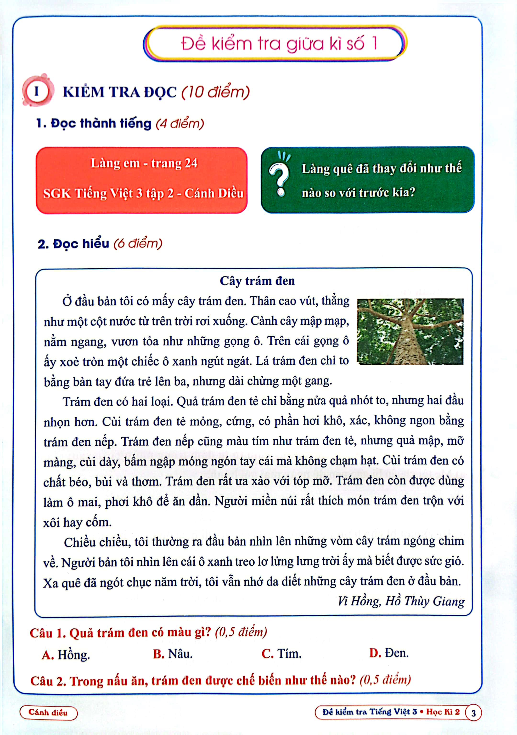 bộ đề kiểm tra tiếng việt 3 - học kì 2 (cánh diều) (2022) - Ảnh 4