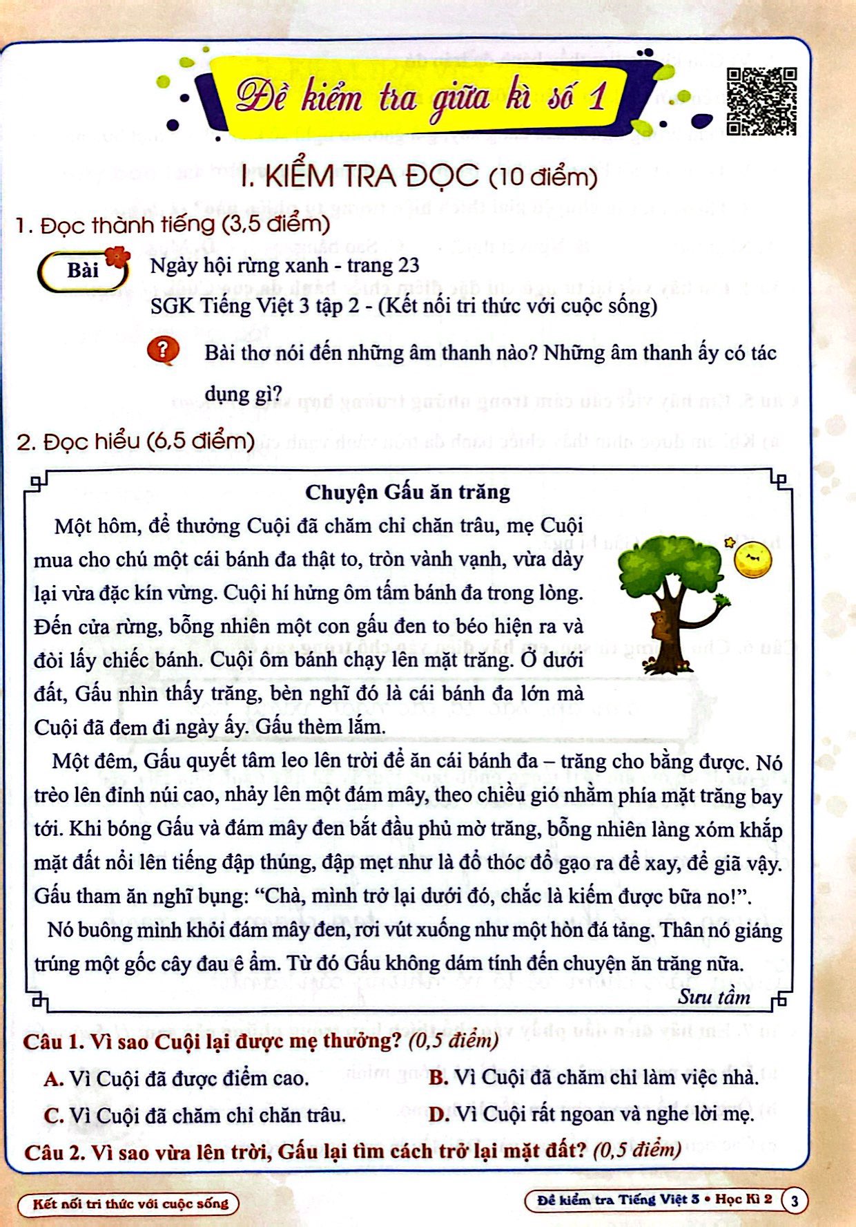 bộ đề kiểm tra tiếng việt 3 - học kì 2 (kết nối) (2023) - Ảnh 4
