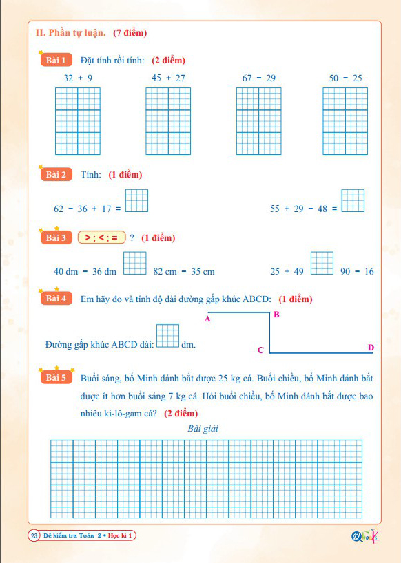 Bộ Đề Kiểm Tra Toán 2 - Học Kì 1 (Cánh Diều) - Ảnh 7