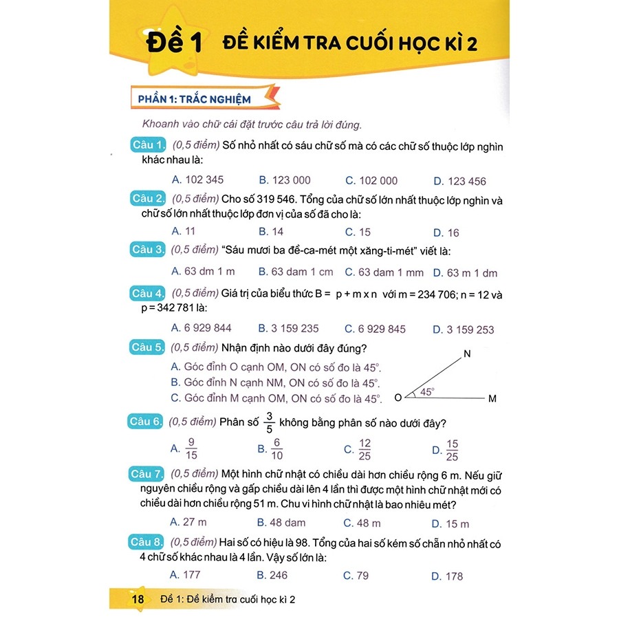 Bộ Đề Kiểm Tra Toán 4 - Học Kì 2 (Kết Nối Tri Thức Với Cuộc Sống) - Ảnh 10