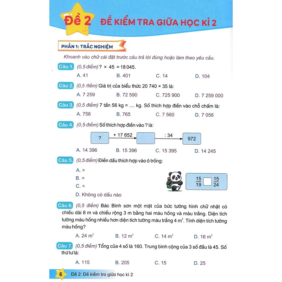 Bộ Đề Kiểm Tra Toán 4 - Học Kì 2 (Kết Nối Tri Thức Với Cuộc Sống) - Ảnh 8