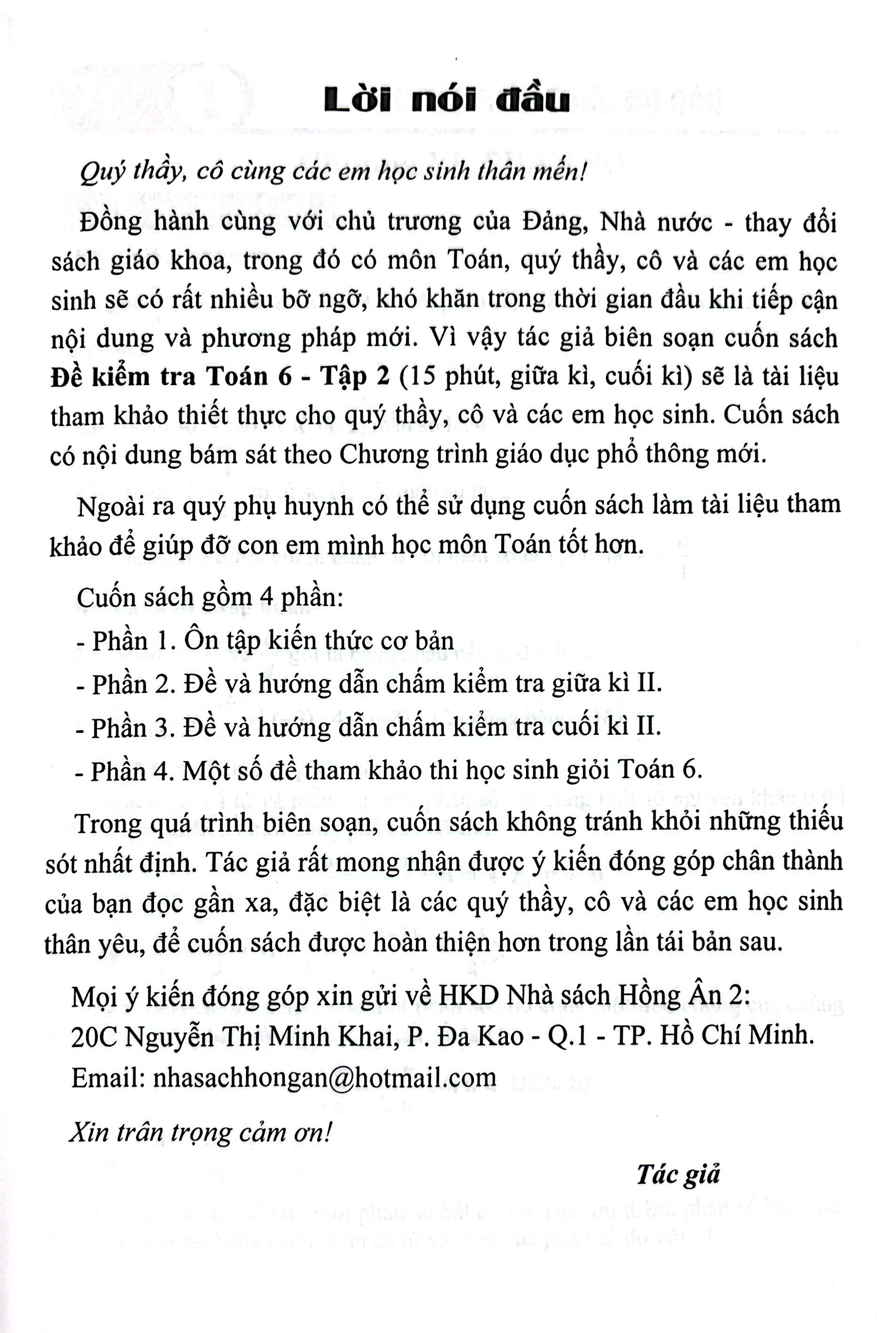 Bộ Đề Kiểm Tra Toán 6 - Tập 2 - Ảnh 3