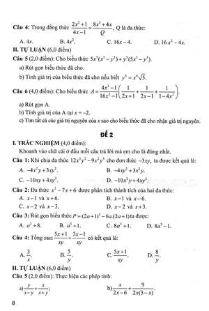 bộ đề kiểm tra toán 8 (bám sát sgk chân trời sáng tạo) - Ảnh 9