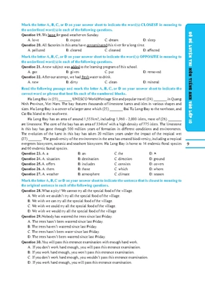 bộ đề luyện thi môn tiếng anh vào lớp 10 (có đáp án) - Ảnh 10