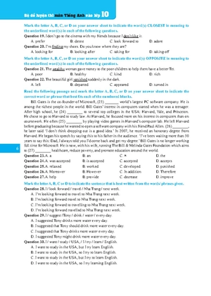 bộ đề luyện thi môn tiếng anh vào lớp 10 (có đáp án) - Ảnh 7