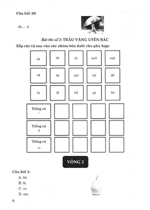 bộ để luyện thi violympic trạng nguyên tiếng việt trên internet lớp 1 - Ảnh 8