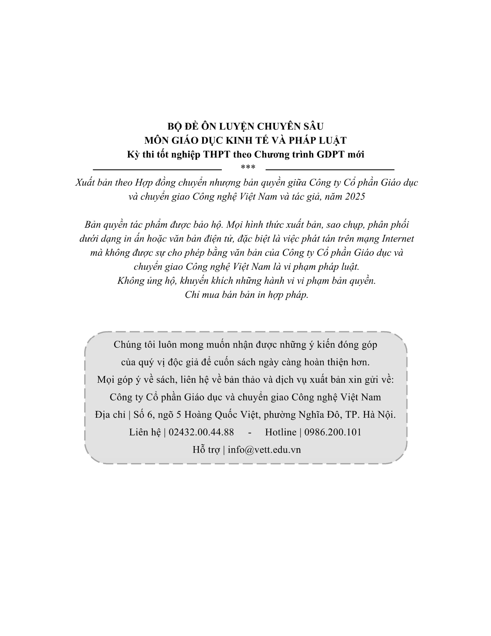 Bộ Đề Ôn Luyện Chuyên Sâu - Môn Giáo Dục Kinh Tế Và Pháp Luật - Kỳ Thi Tốt Nghiệp THPT Theo Chương Trình GDPT Mới - Ảnh 4