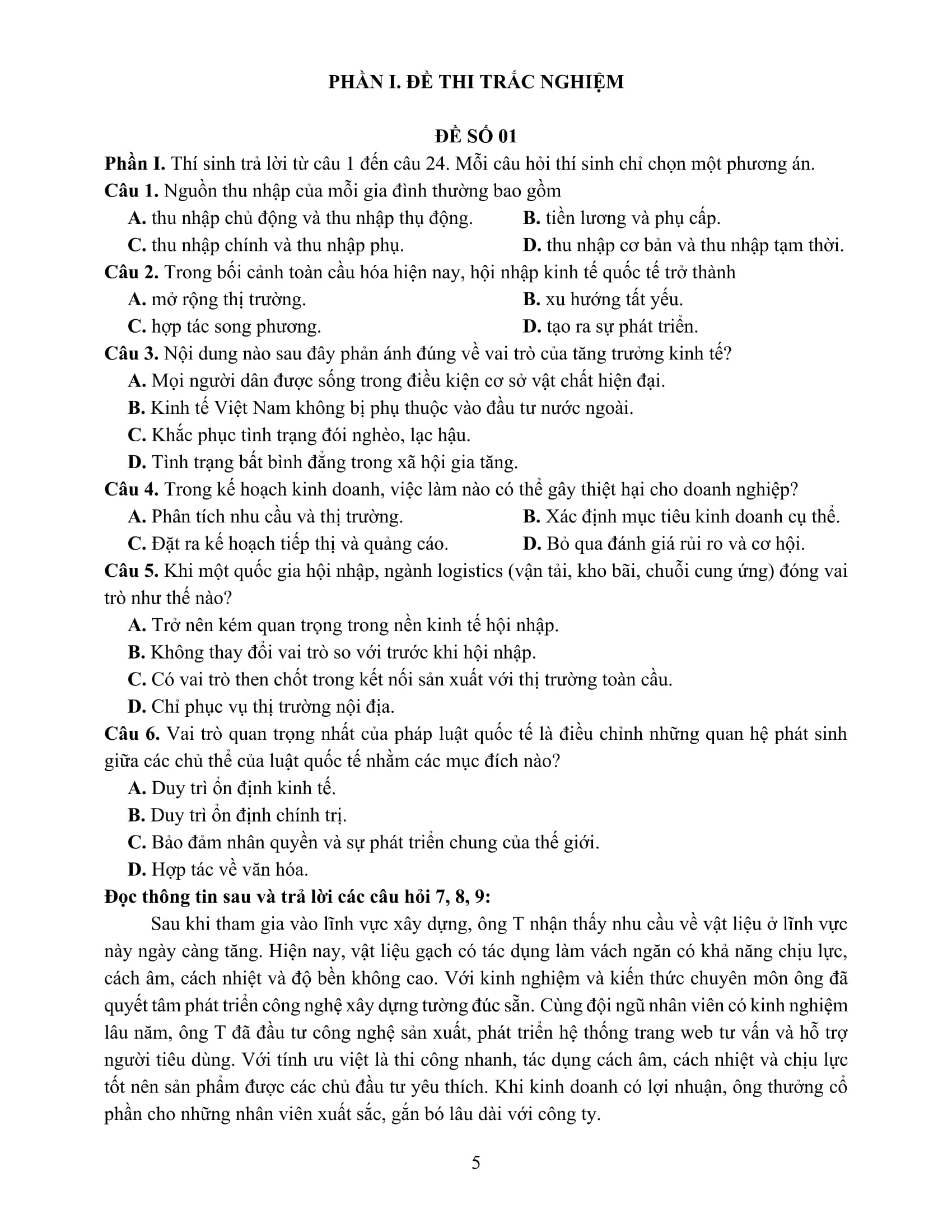 Bộ Đề Ôn Luyện Chuyên Sâu - Môn Giáo Dục Kinh Tế Và Pháp Luật - Kỳ Thi Tốt Nghiệp THPT Theo Chương Trình GDPT Mới - Ảnh 7