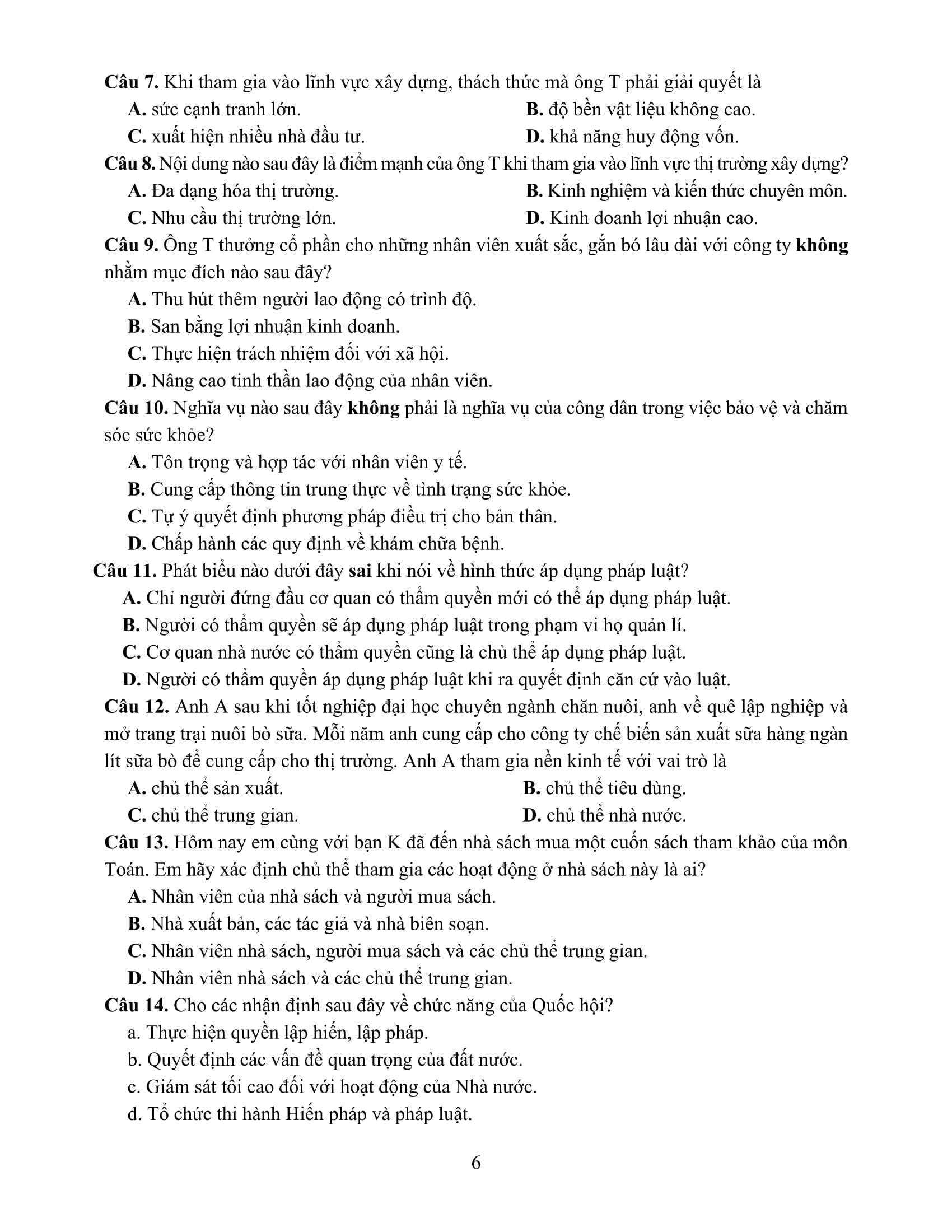 Bộ Đề Ôn Luyện Chuyên Sâu - Môn Giáo Dục Kinh Tế Và Pháp Luật - Kỳ Thi Tốt Nghiệp THPT Theo Chương Trình GDPT Mới - Ảnh 8