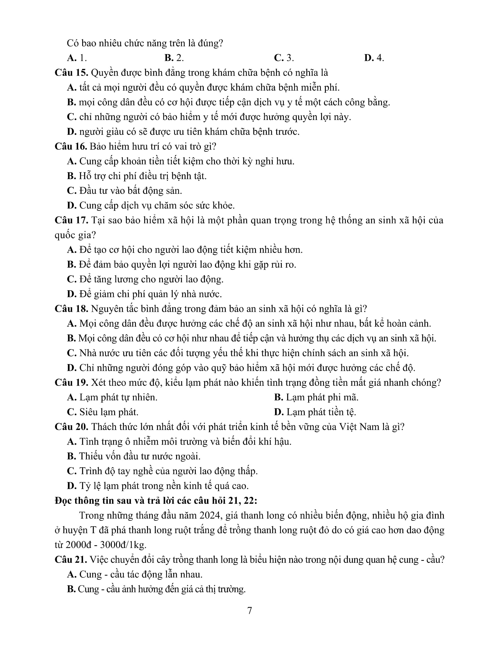 Bộ Đề Ôn Luyện Chuyên Sâu - Môn Giáo Dục Kinh Tế Và Pháp Luật - Kỳ Thi Tốt Nghiệp THPT Theo Chương Trình GDPT Mới - Ảnh 9
