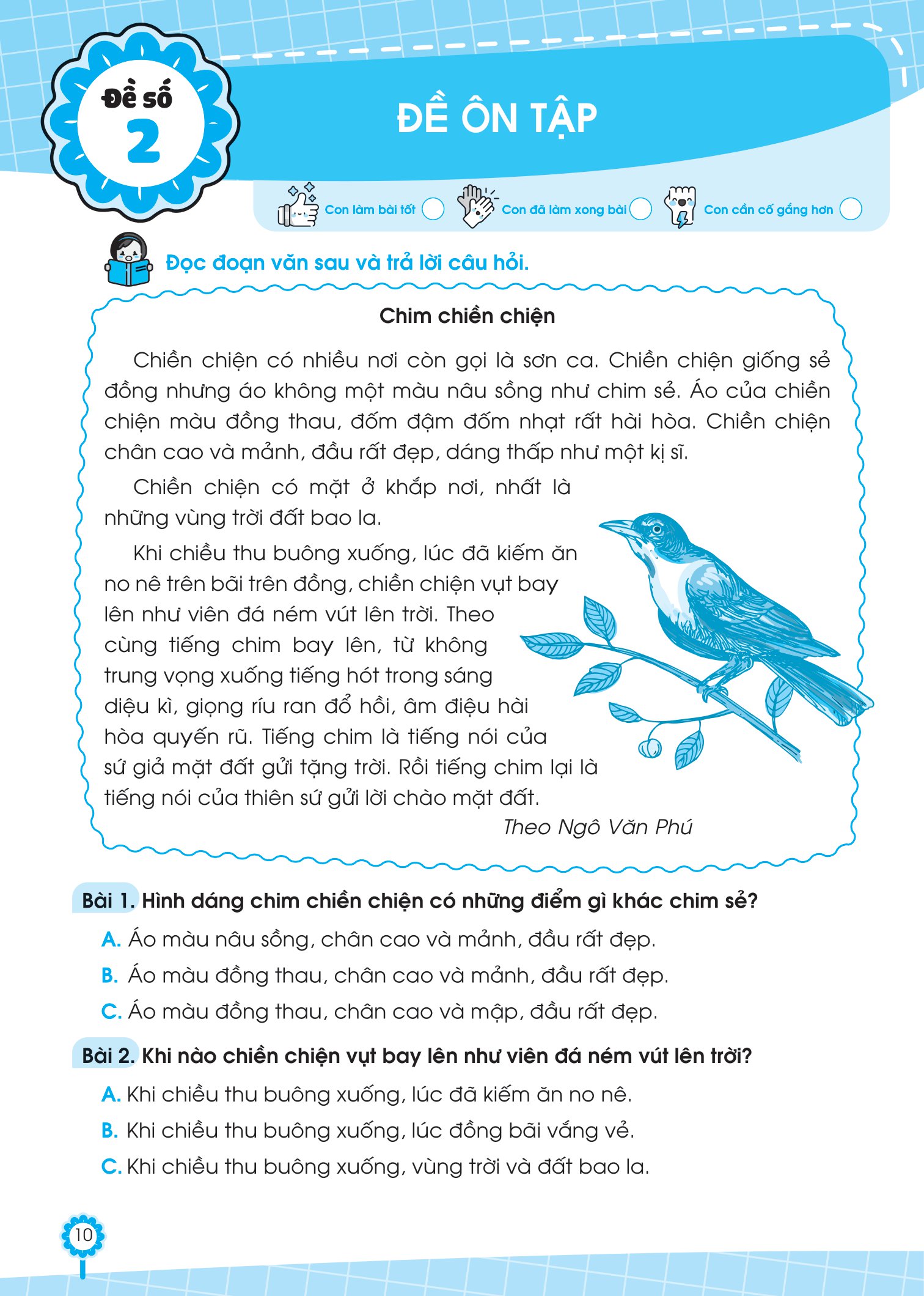 bộ đề ôn luyện và tự kiểm tra tiếng việt lớp 2 - tập 2 - Ảnh 10