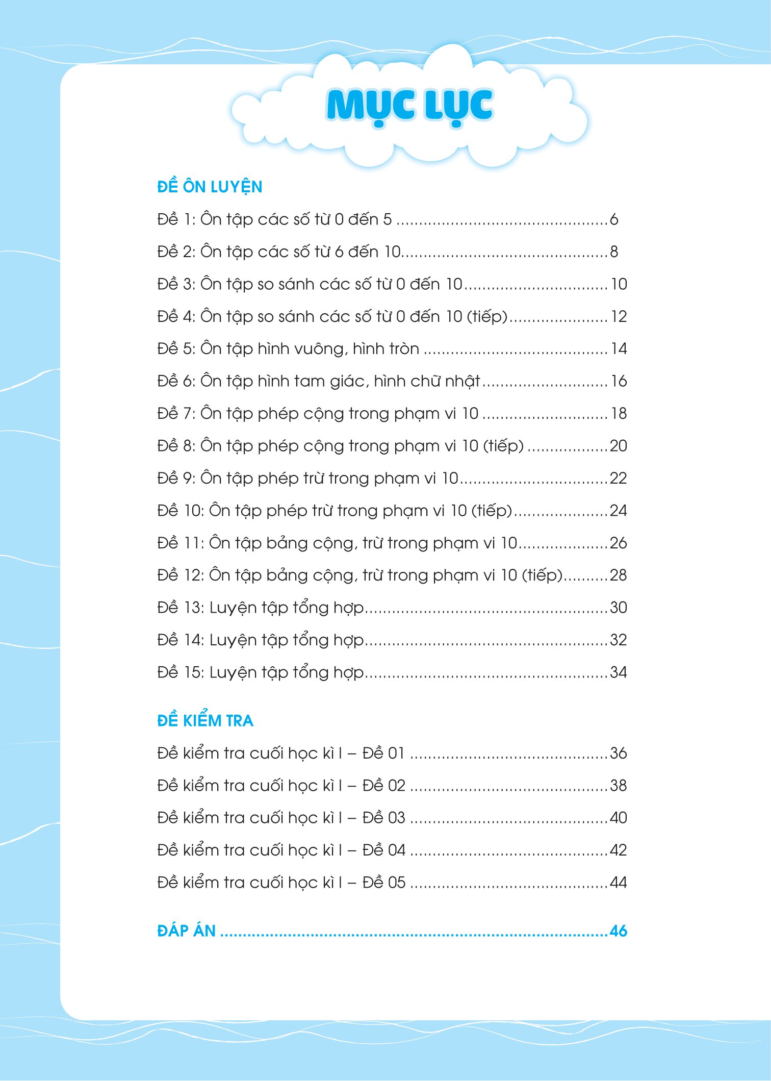 bộ đề ôn luyện và tự kiểm tra toán lớp 1 - tập 1 - Ảnh 4
