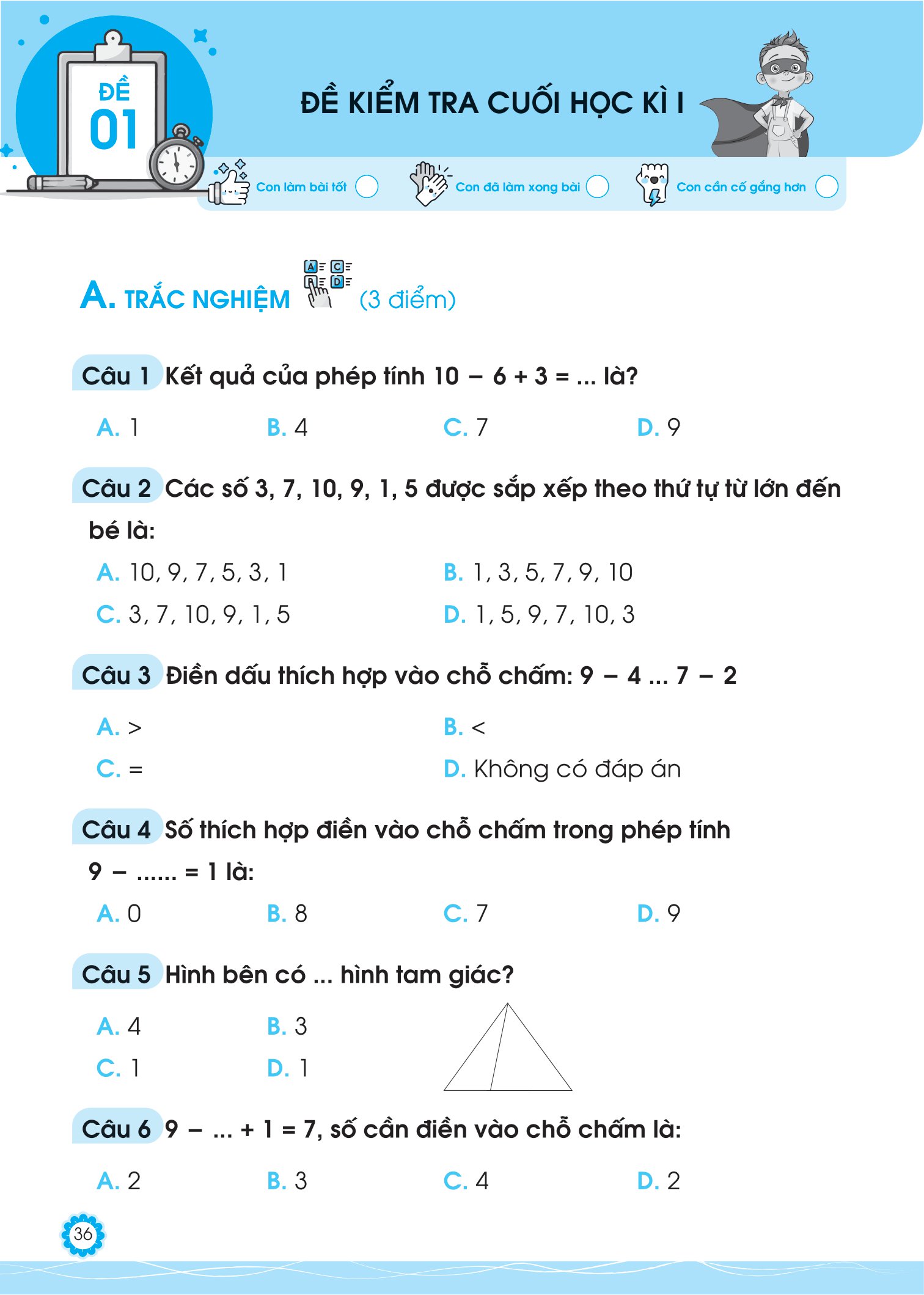 bộ đề ôn luyện và tự kiểm tra toán lớp 1 - tập 1 - Ảnh 8