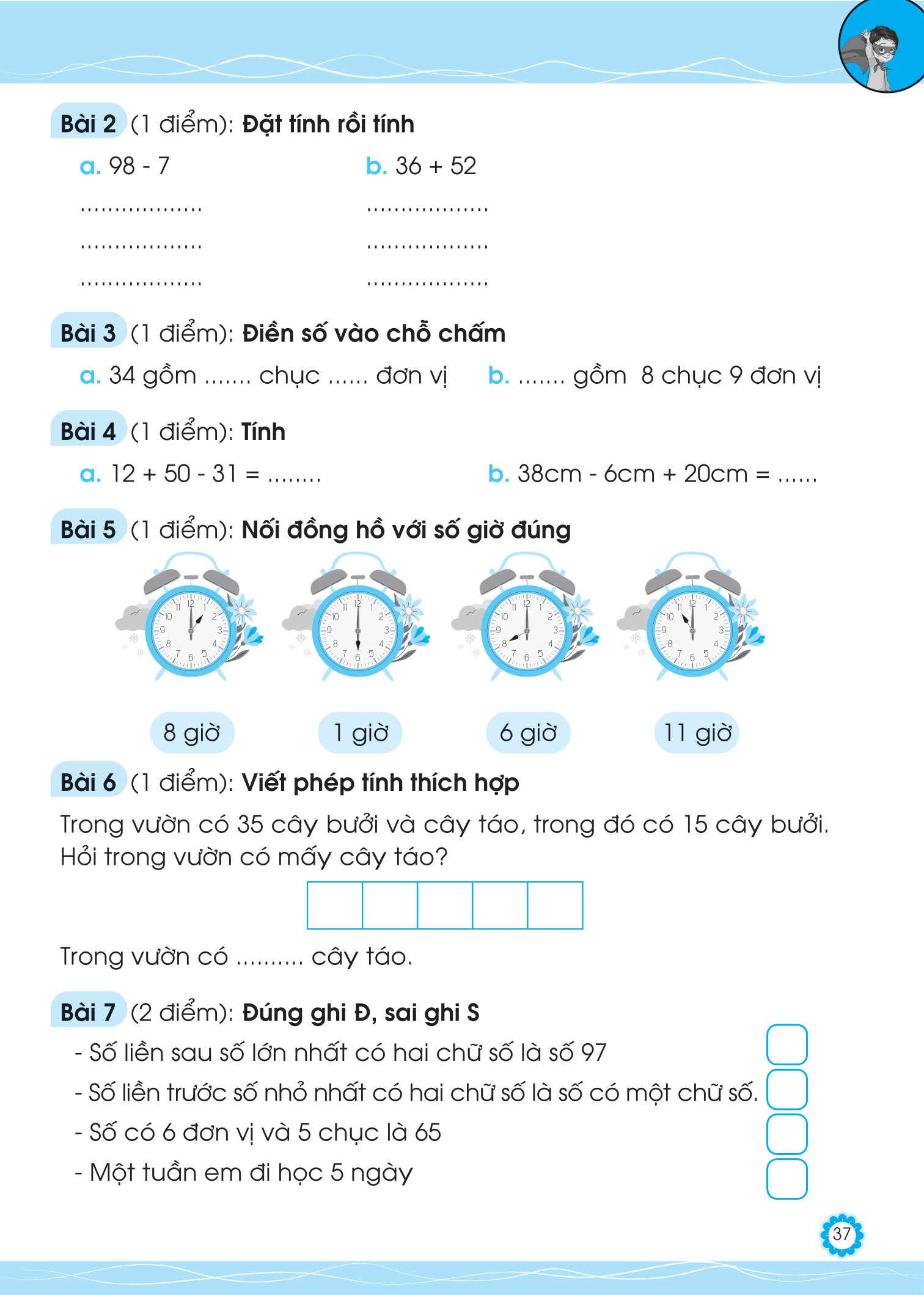 bộ đề ôn luyện và tự kiểm tra toán lớp 1 - tập 2 - Ảnh 9