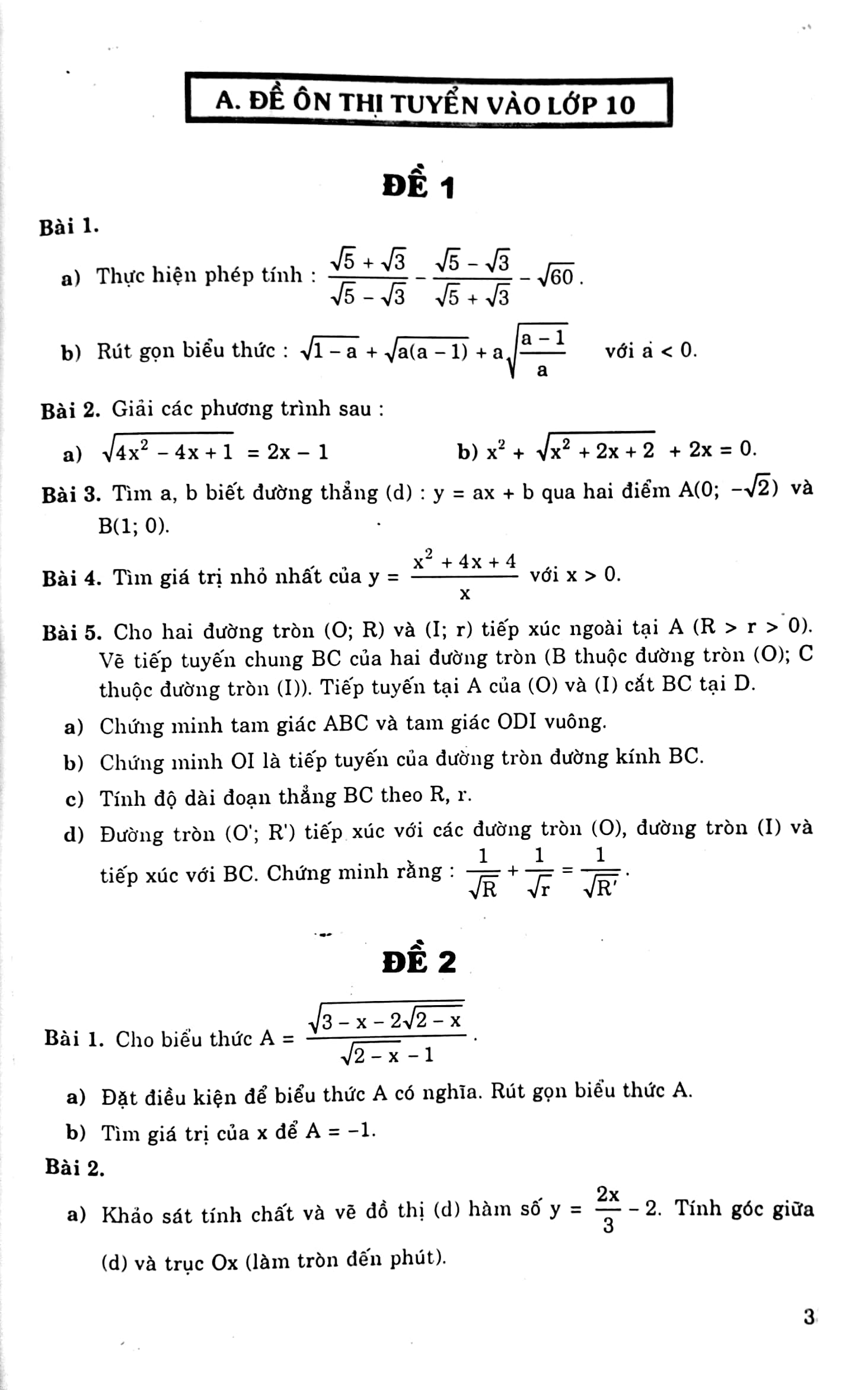 bộ đề thi môn toán 9 vào lớp 10 (tái bản 2023) - Ảnh 4