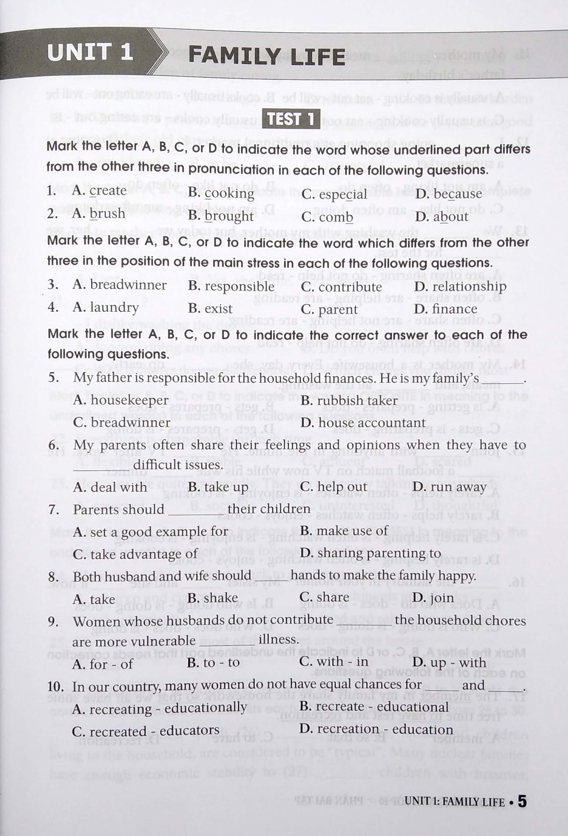 bộ đề trắc nghiệm tiếng anh 10 - theo chương trình mới của bộ gd&đt (2021) - Ảnh 5
