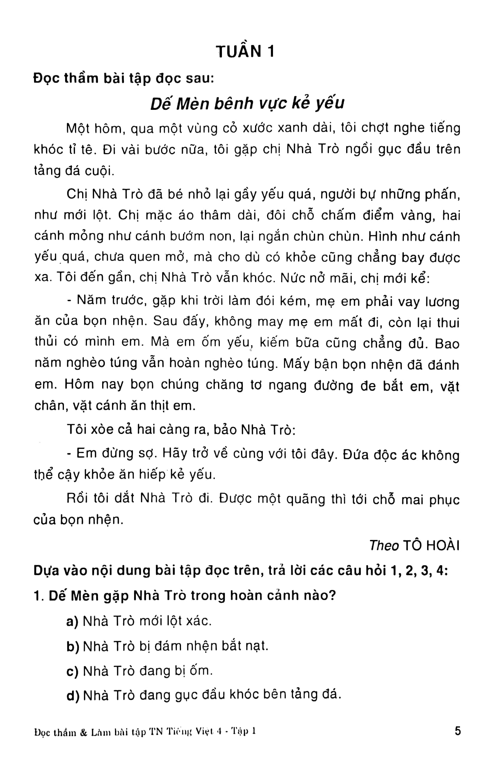 bộ đọc thầm và làm bài tập trắc nghiệm tiếng việt 4 - tập 1 - Ảnh 3