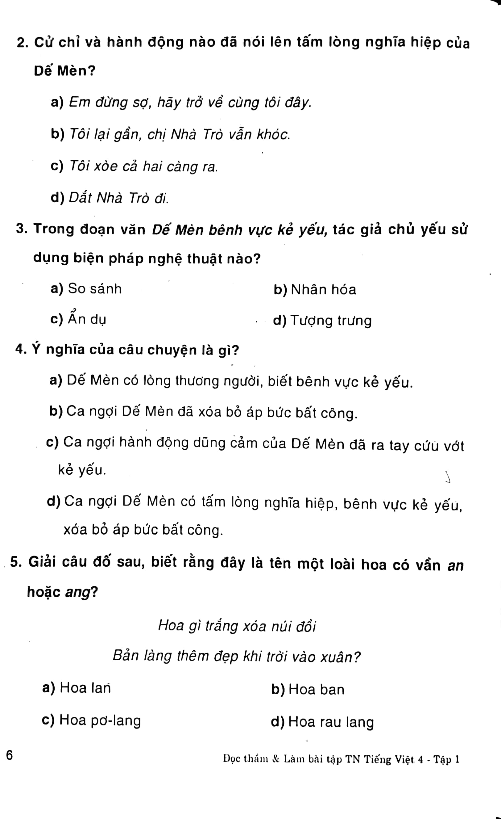 bộ đọc thầm và làm bài tập trắc nghiệm tiếng việt 4 - tập 1 - Ảnh 4
