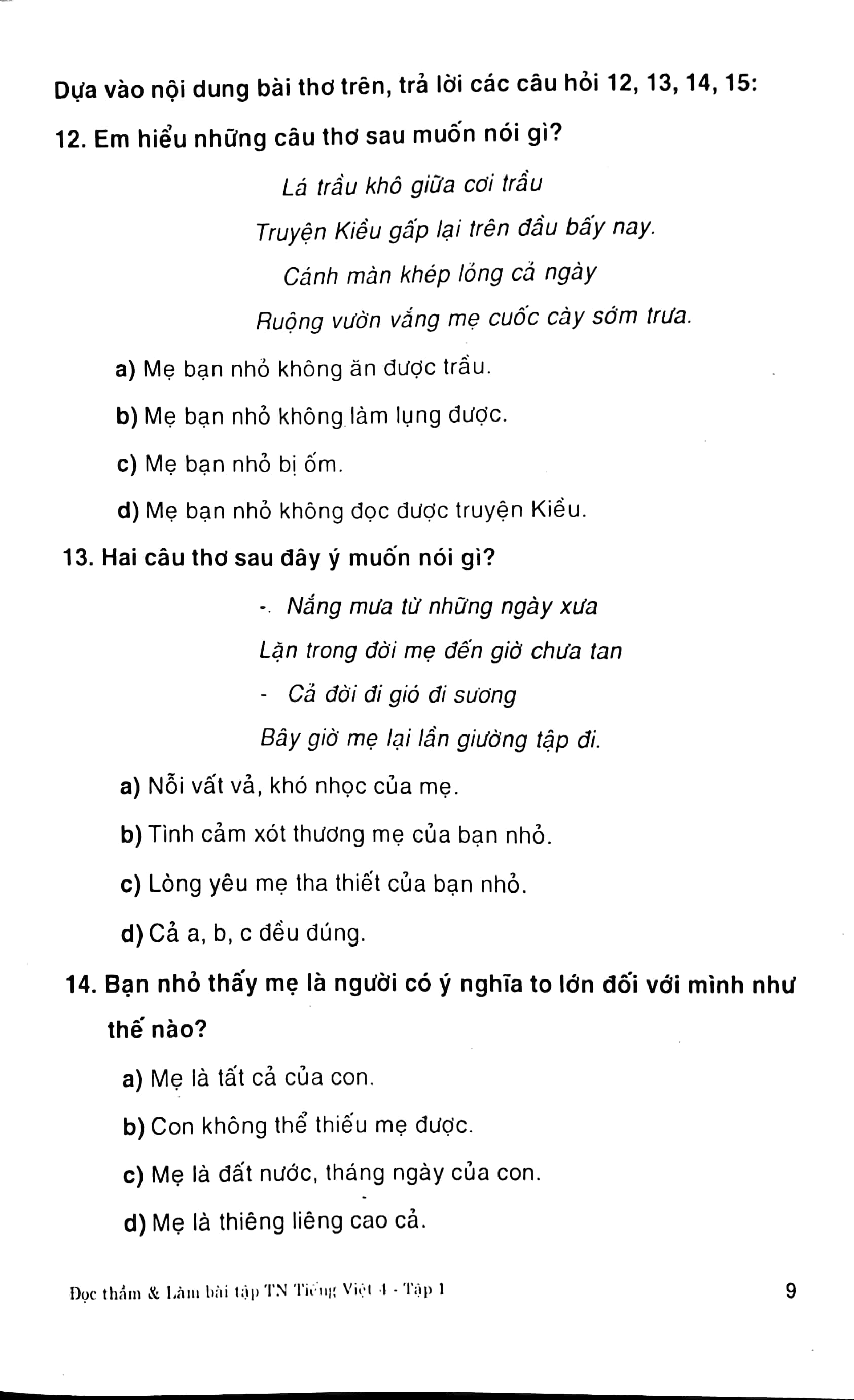 bộ đọc thầm và làm bài tập trắc nghiệm tiếng việt 4 - tập 1 - Ảnh 7