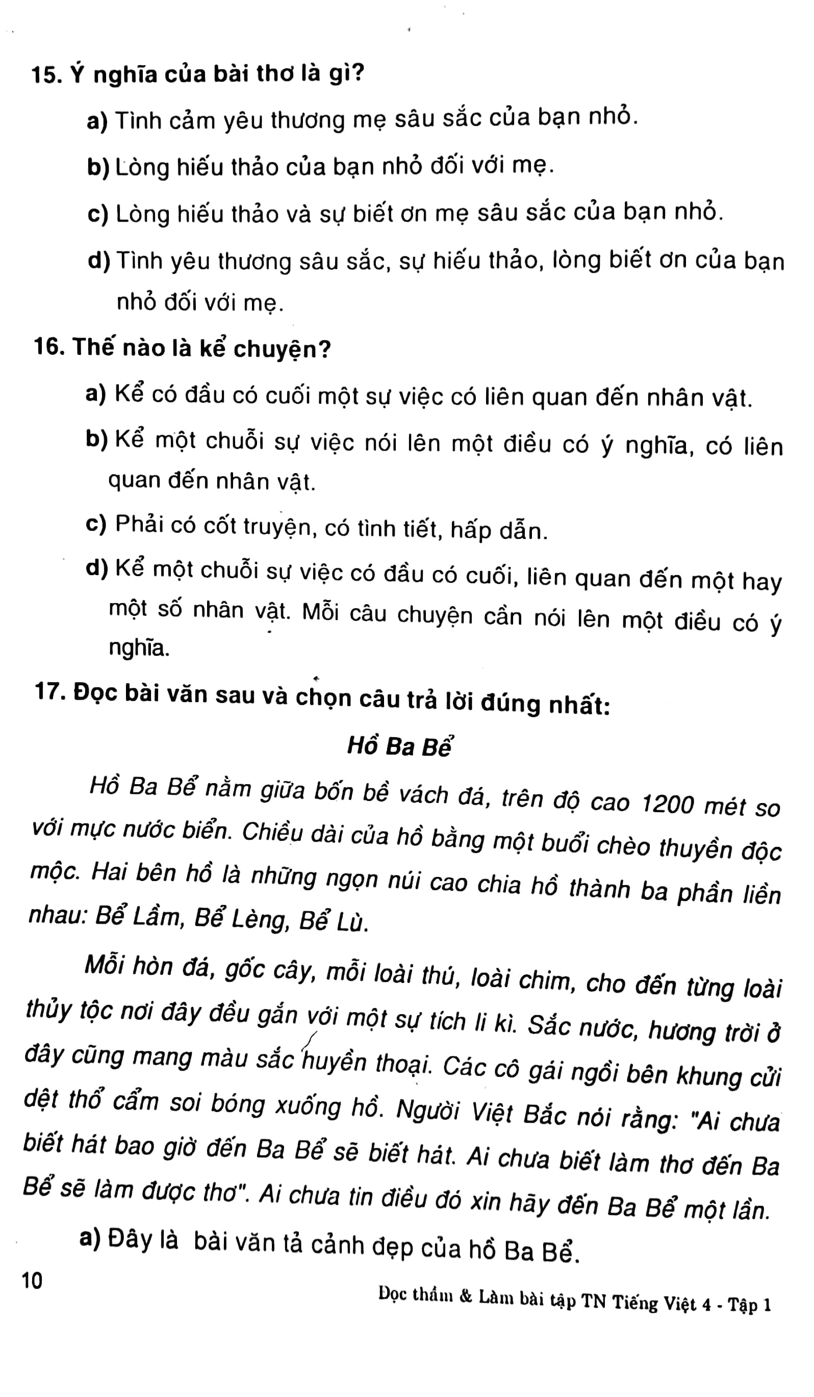 bộ đọc thầm và làm bài tập trắc nghiệm tiếng việt 4 - tập 1 - Ảnh 8