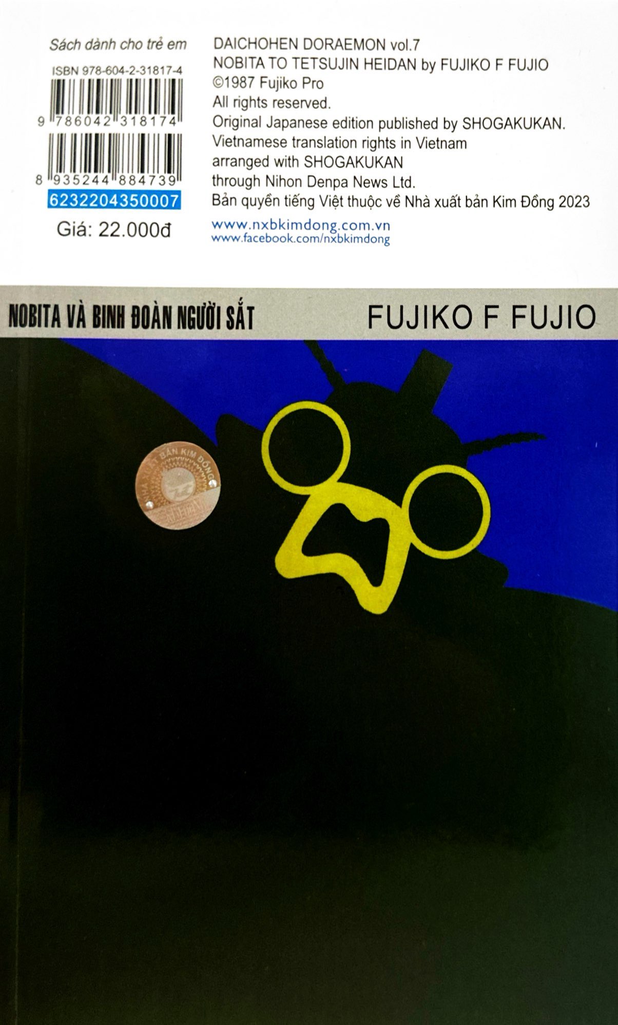 bộ doraemon - truyện dài - tập 7 - nobita và binh đoàn người sắt (tái bản 2023) - Ảnh 6