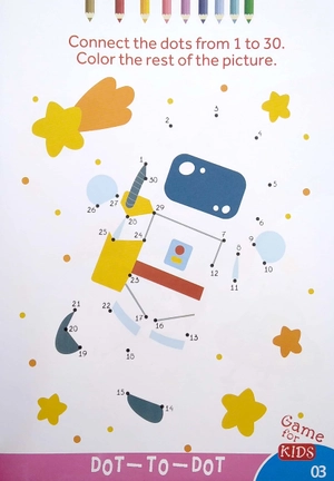 bộ dot to dot color - the rest of the picture - nối số và tô màu 4 - Ảnh 4