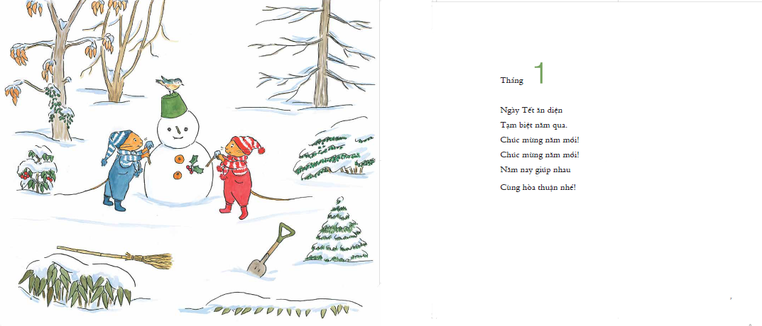 bộ ehon - mọt sách mogu - bài ca 12 tháng của gư-ri và gư-ra - Ảnh 3