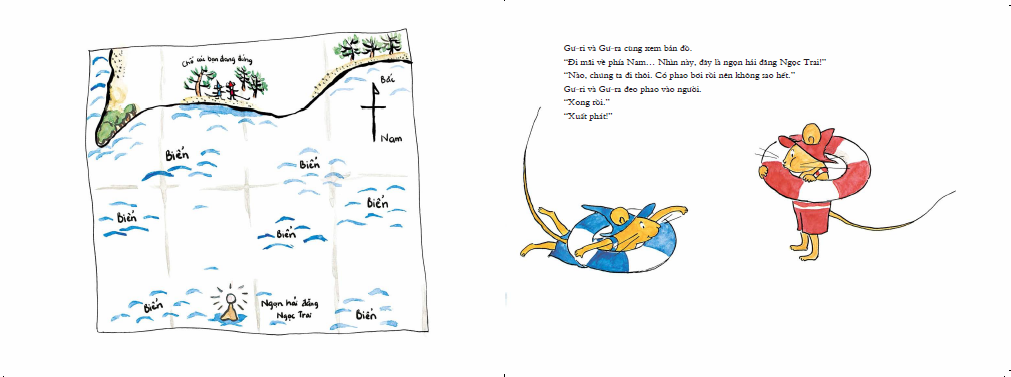 bộ ehon - mọt sách mogu - gư-ri và gư-ra đi tắm biển (từ 1 - 6 tuổi) - Ảnh 7