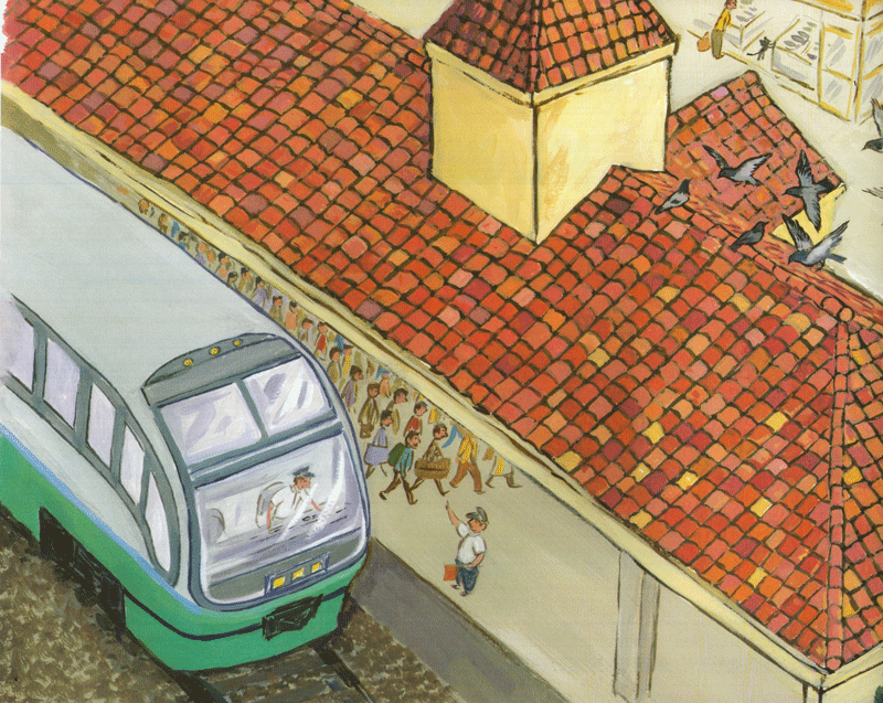 bộ ehon - thực phẩm tâm hồn cho bé - xe bus píng poong đi biển (tái bản 2020) - Ảnh 3