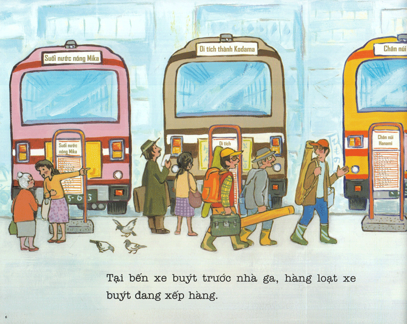 bộ ehon - thực phẩm tâm hồn cho bé - xe bus píng poong đi biển (tái bản 2020) - Ảnh 5