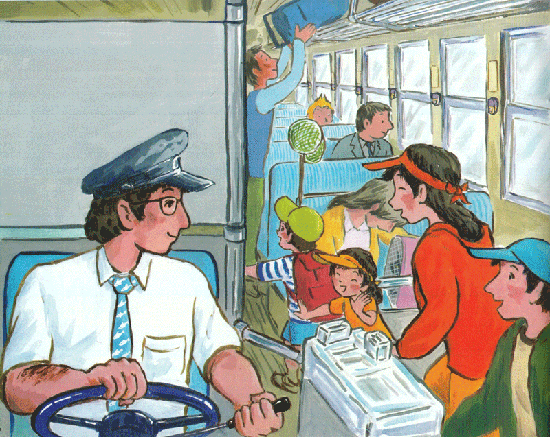 bộ ehon - thực phẩm tâm hồn cho bé - xe bus píng poong đi biển (tái bản 2020) - Ảnh 7