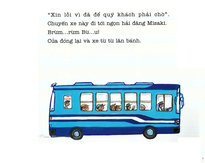 bộ ehon - thực phẩm tâm hồn cho bé - xe bus píng poong đi biển (tái bản 2020) - Ảnh 8