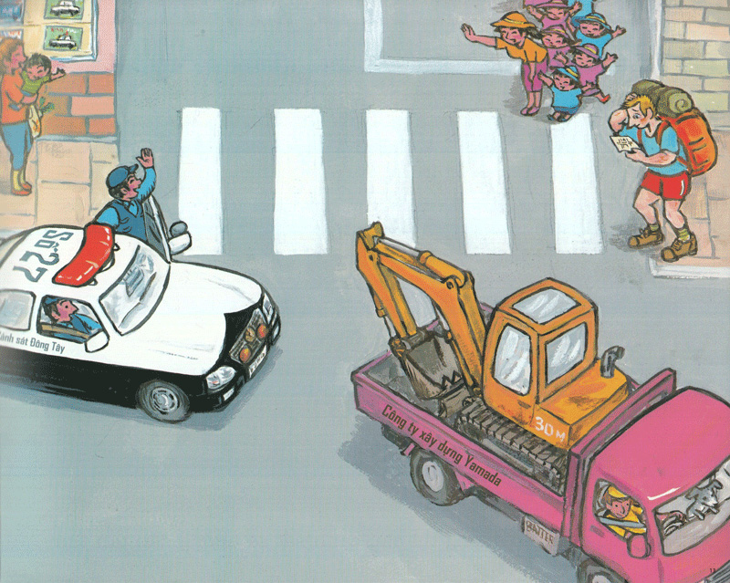 bộ ehon - thực phẩm tâm hồn cho bé - xe tuần tra cố lên nhé! (tái bản 2020) - Ảnh 10