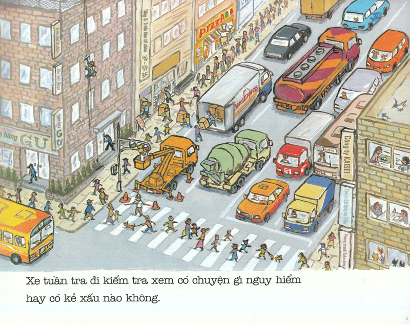 bộ ehon - thực phẩm tâm hồn cho bé - xe tuần tra cố lên nhé! (tái bản 2020) - Ảnh 6